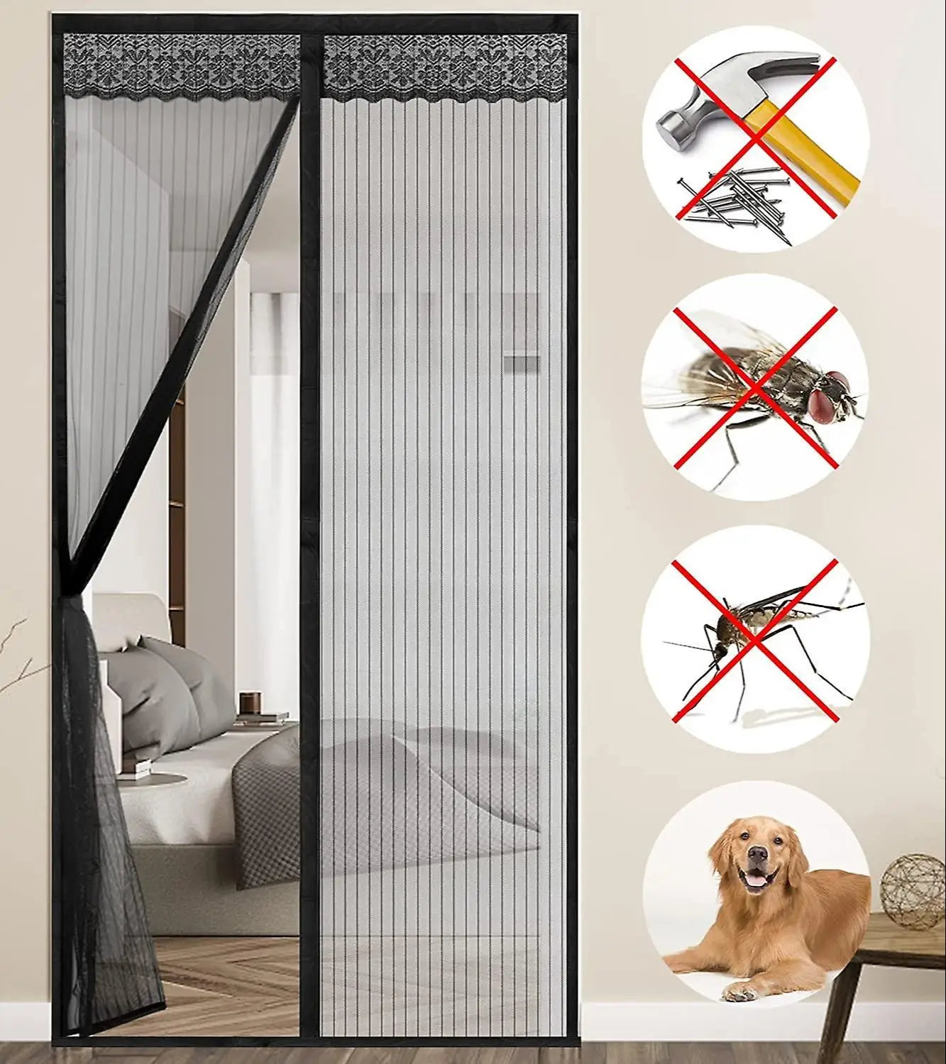 Magnetic Mosquito Screen Door Net