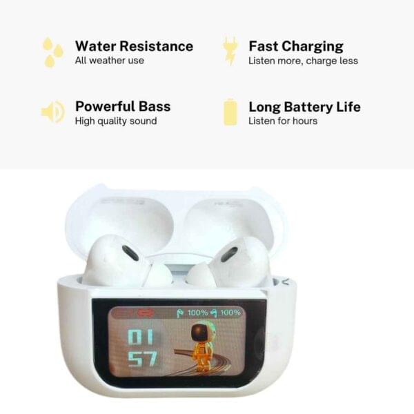 astropods pro as wireless earbuds with smart led display & space inspired design